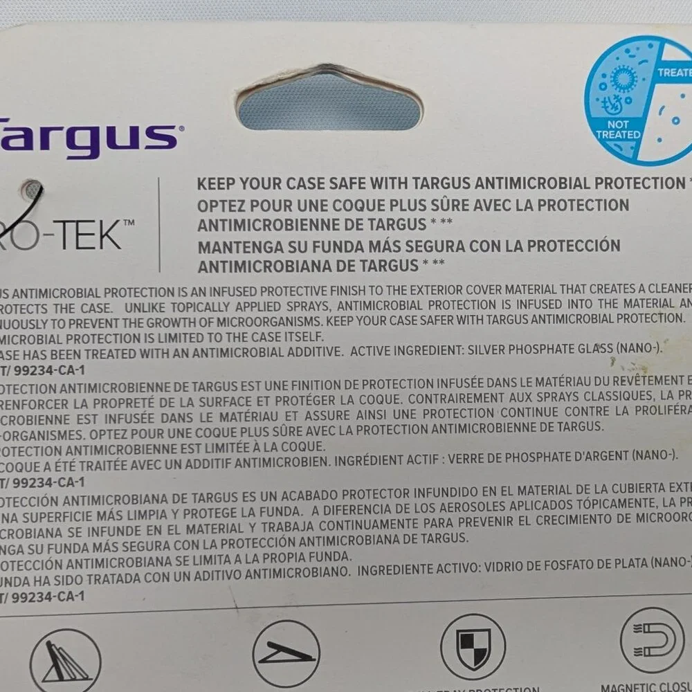 New Targus Pro-Tek For IPad Mini 6 Case Black THZ911US Antimicrobial Protection